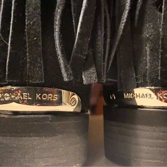 MICHAEL KORS Black Fringe Ankle Booties NWOT - Picture 5 of 15